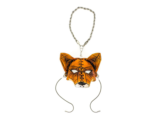 Sly Fox Leather Mini Mask – Handcrafted Charm for Rearview Mirrors, Handbags, Lanyards, Party Favors & More