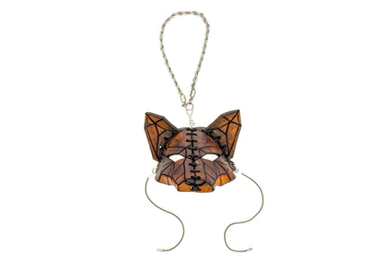 Sly Fox Leather Mini Mask – Handcrafted Charm for Rearview Mirrors, Handbags, Lanyards, Party Favors & More