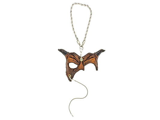 Opera Beast Leather Mini Mask – Handcrafted Charm for Rearview Mirrors, Handbags, Lanyards, Party Favors & More