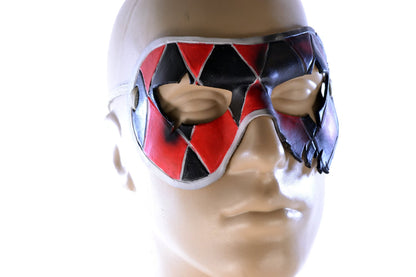 Two Face Harlequin Handmade Genuine Leather Mask in Red
