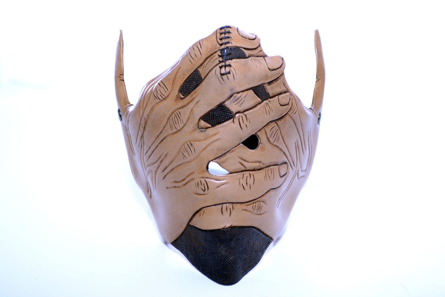 Speak No Evil - Men's Hands - One Size Fits All Handmade Genuine Leather Riding Mask