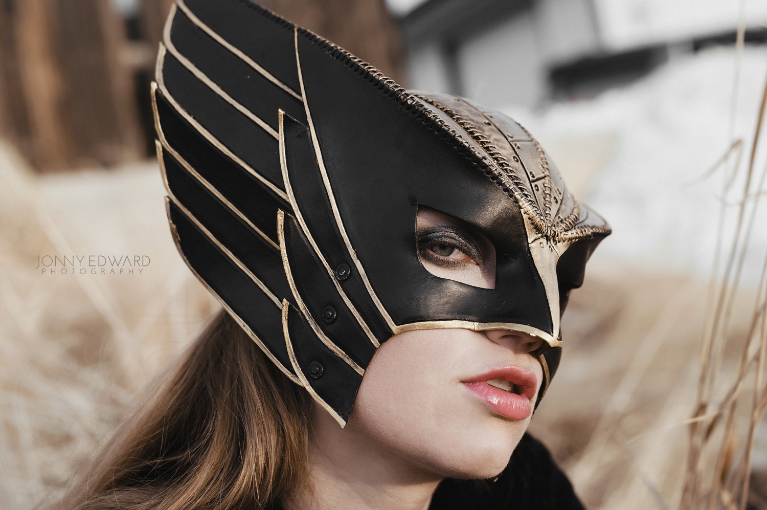 Winged Helmet Genuine Leather Mask – Rockwell Masks
