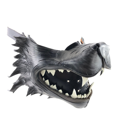 Black Wolf Handmade Genuine Leather Riding Mouth Mask