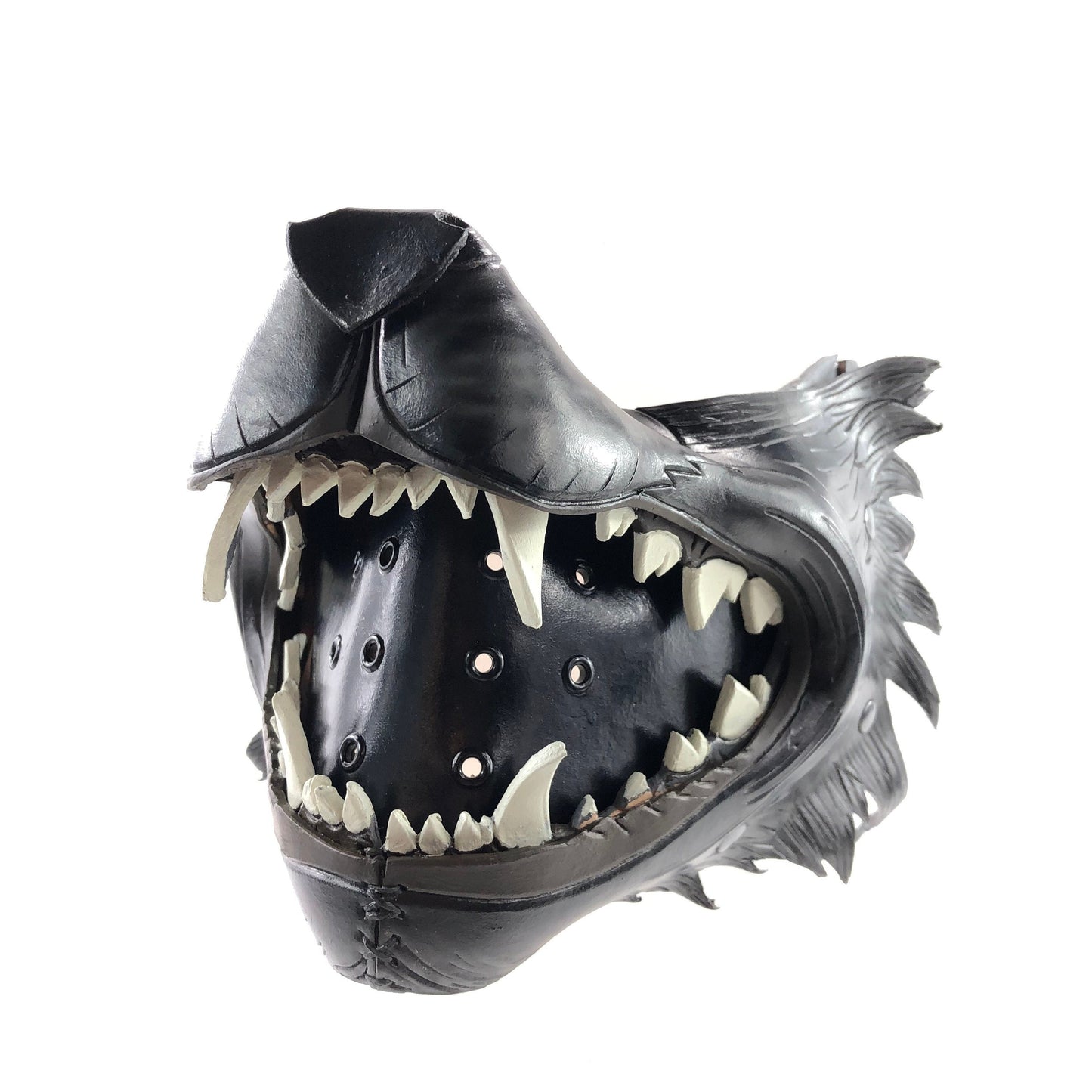 Black Wolf Handmade Genuine Leather Riding Mouth Mask