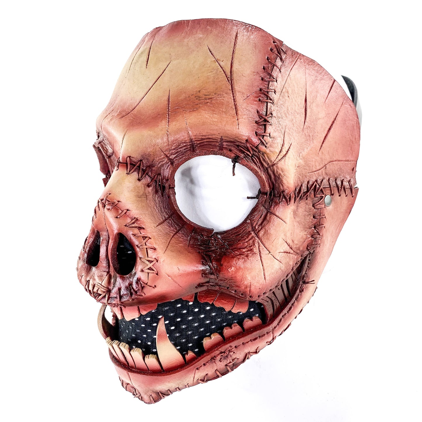 Evil Swine - Genuine Leather Mask - Freshly Butchered Horror Pig  - Handmade Full Face Cover for Halloween or Performance Costume