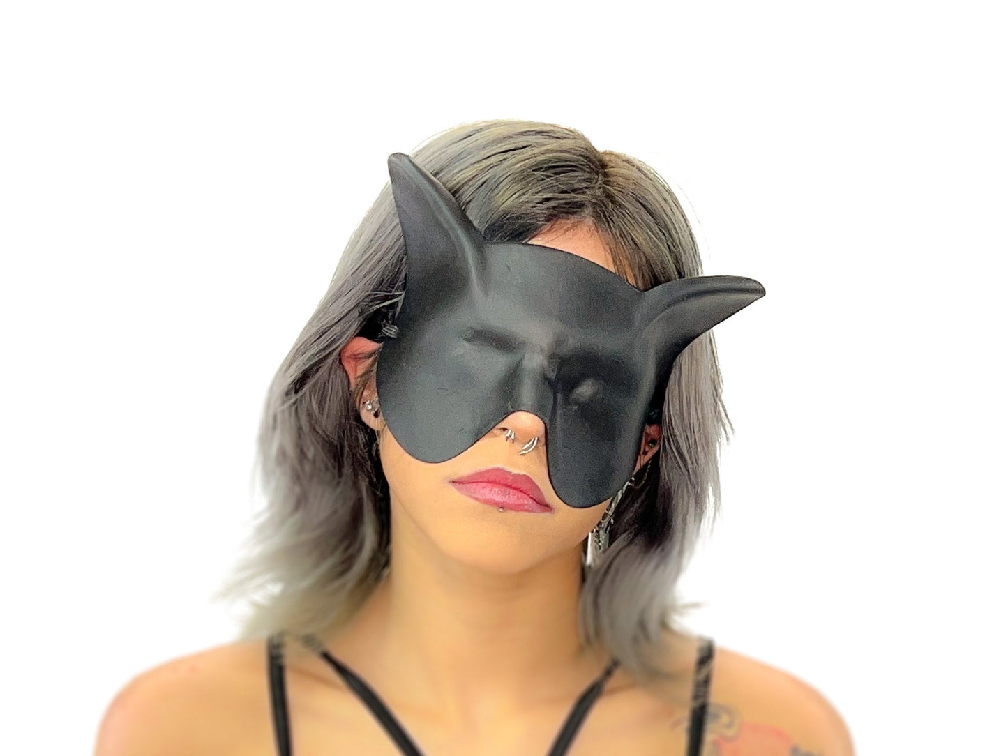 Super Hero Cat Sleep Mask or Blindfold - Handmade Genuine Leather - Optional Deerskin Or Suede Lining