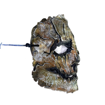 Genuine Leather Mask - Shattered Metal Paint - Handmade Full Face Cover for Halloween, Performance or Cosplay Costume