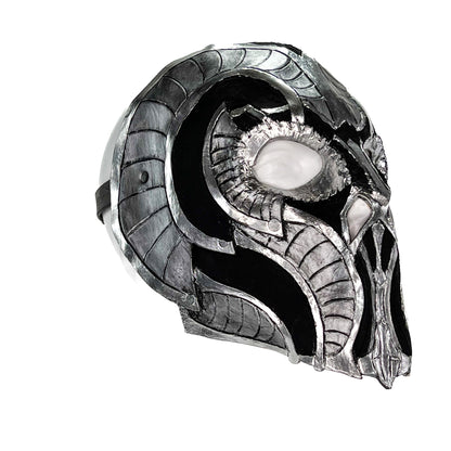 Battle Mask - Handmade Genuine Leather Mask in Silvers and Matte Black