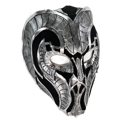 Battle Mask - Handmade Genuine Leather Mask in Silvers and Matte Black