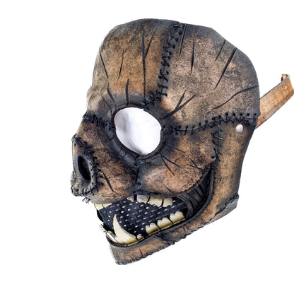 Evil Swine - Genuine Leather Mask - Charred Remains Horror Pig  - Handmade Full Face Cover for Halloween or Performance Costume
