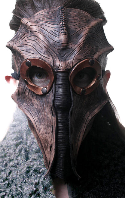 Steampunk Inspired Handmade Genuine Leather Mask in Brown