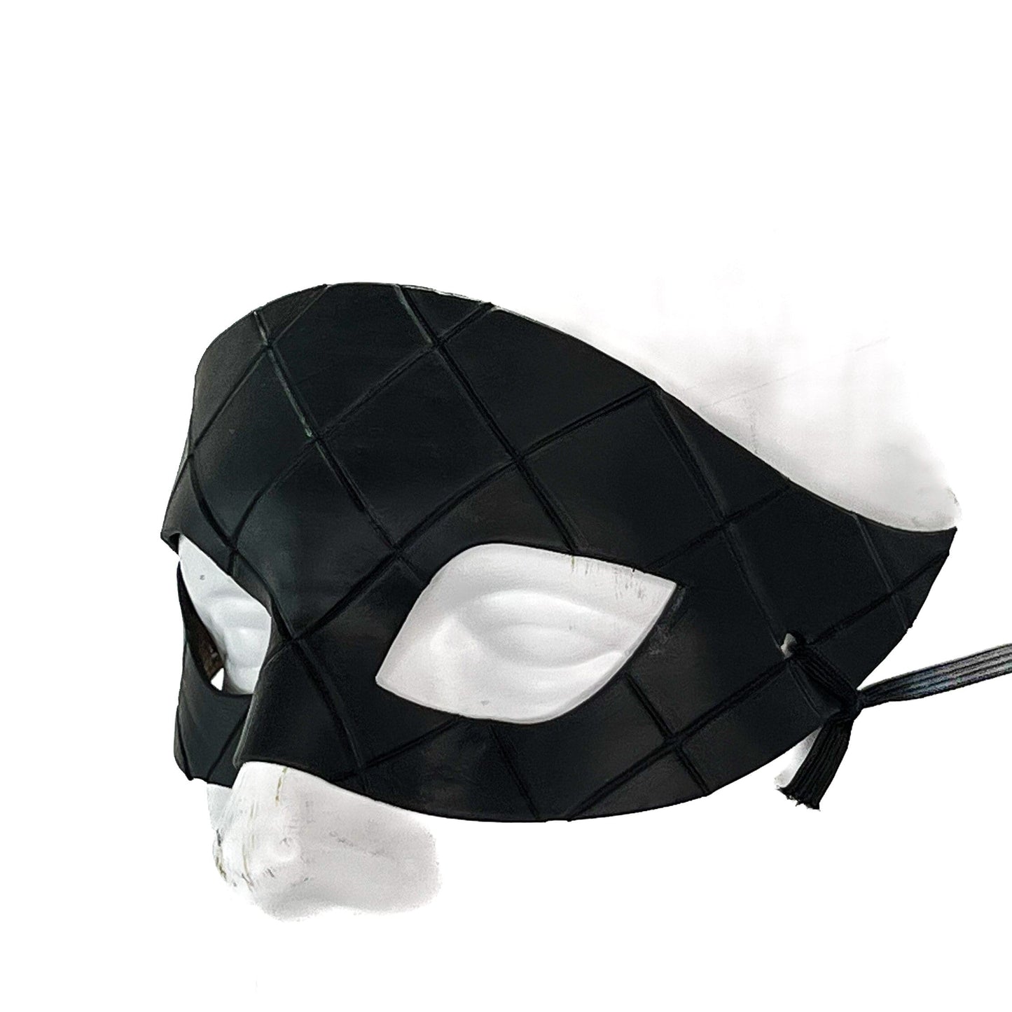 Masquerade Handmade Genuine Leather Mask in Black for Masquerades Halloween or Cosplay