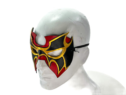 Super Hero Wrestling Mask Handmade Genuine Leather Mask in Red and Gold