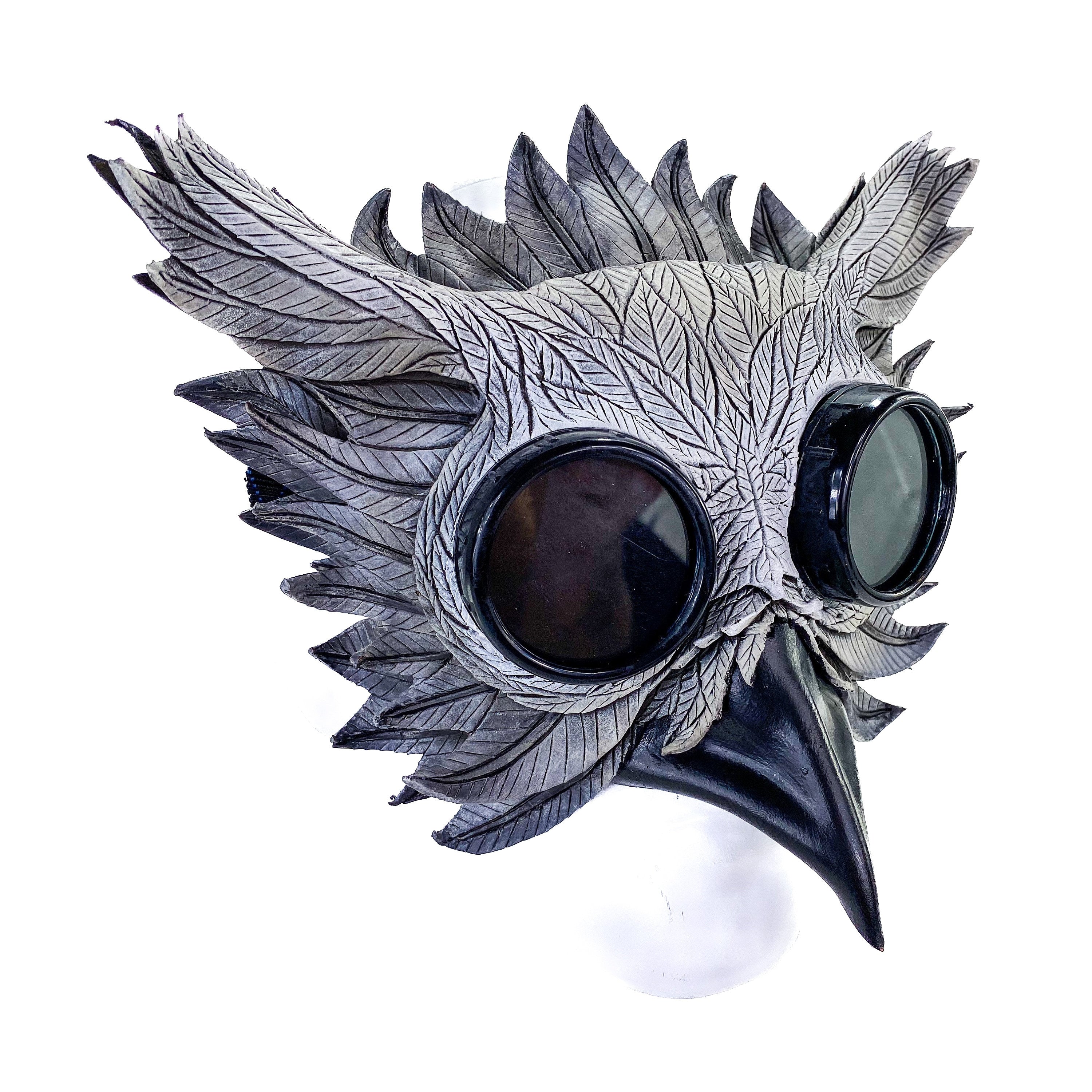 Horned Owl Goggles Handmade Genuine Leather Mask Rockwell Masks