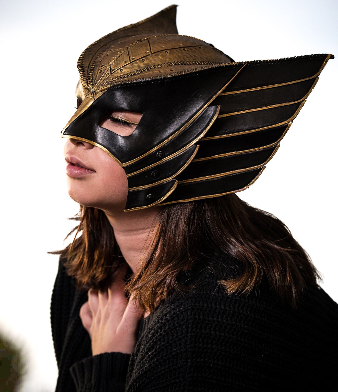 Winged Helmet Genuine Leather Mask – Rockwell Masks