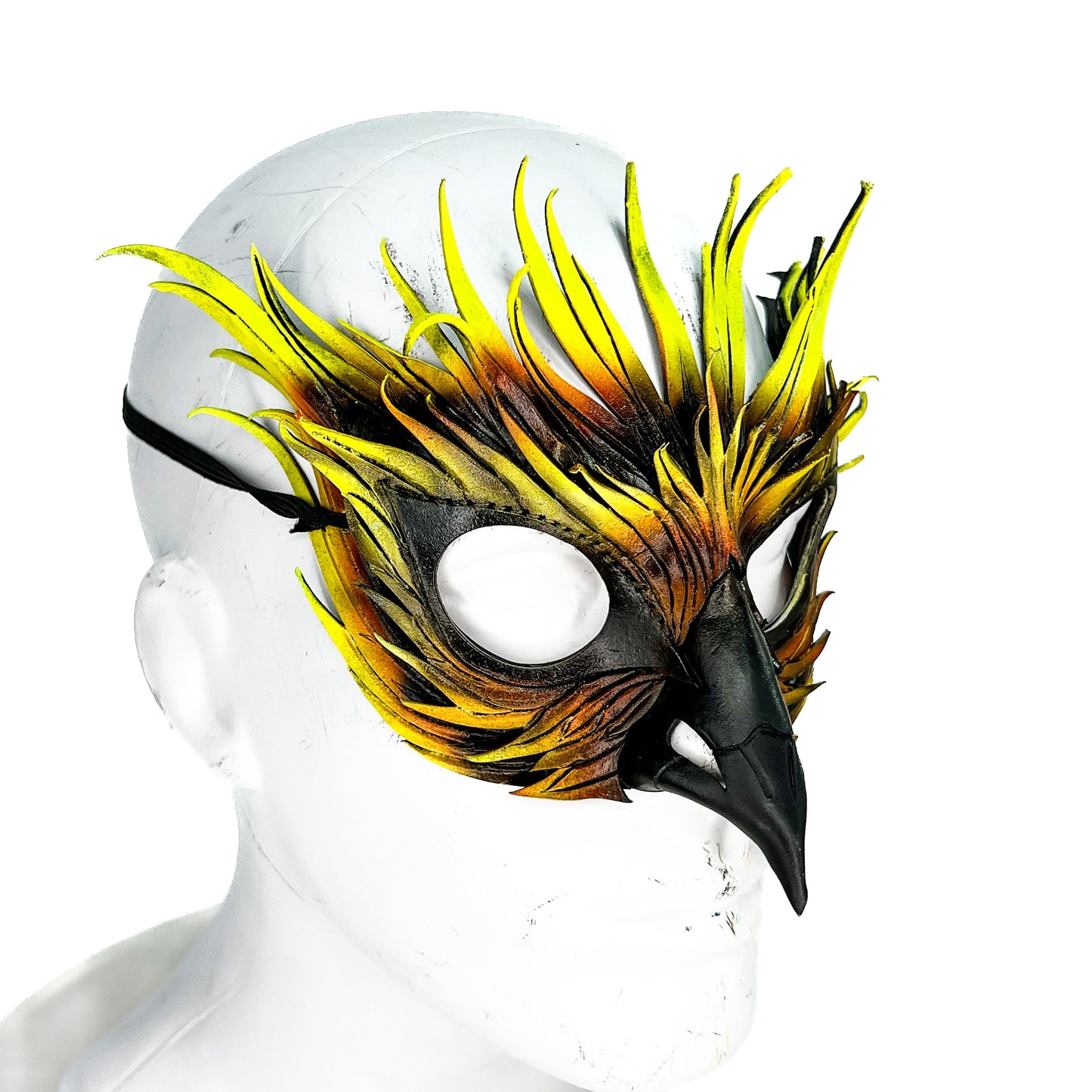 Layered Phoenix Handmade Genuine Leather Mask