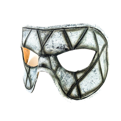 Harlequin Handmade Genuine Leather Mask in Black and White