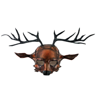Geometric Buck Deer Genuine Leather Mask
