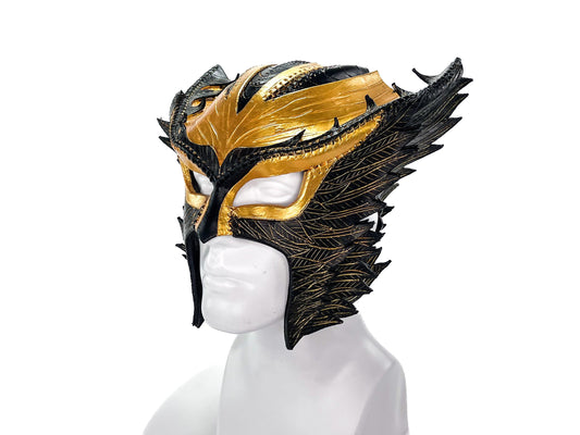 Winged Helmet Genuine Leather Mask